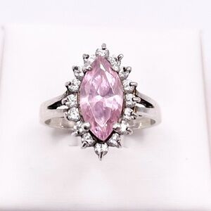 Size 6.5 Pink CZ 925 sterling silver ring